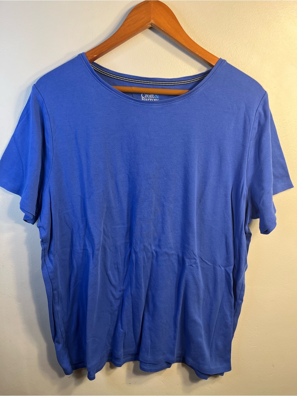 Croft & Barrow Short Sleeve Crew Neck T-Shirt  100% Cotton Blue Size 1X
